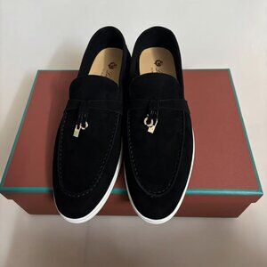 Loro Piana Women's Black Loafers Size 39 - New with Box & Dust Bag
